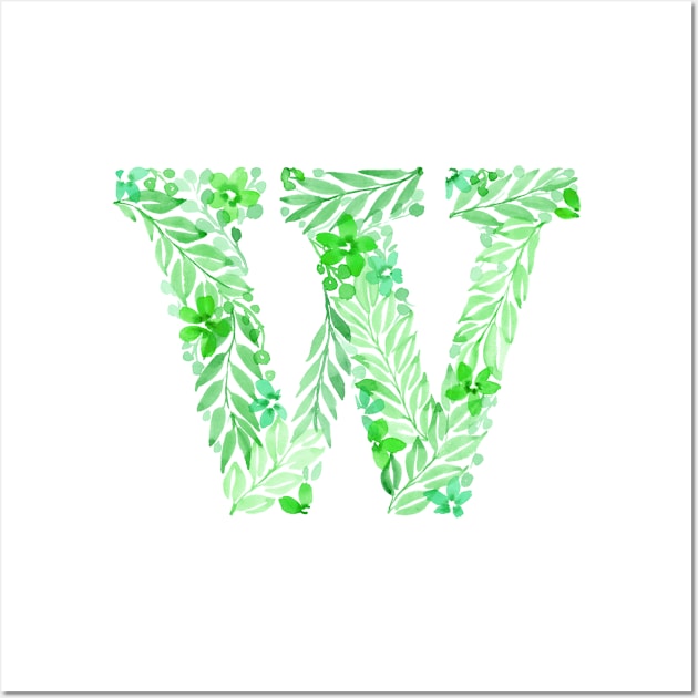 Monogram "W" in green Wall Art by racheldwilliams